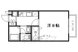 モナリエブラン 1Kの間取図画像