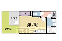 グランデコート大宅SOUTH ワンルームの間取図画像