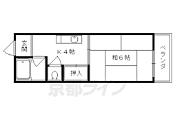 京栄マンション 1Kの間取図画像