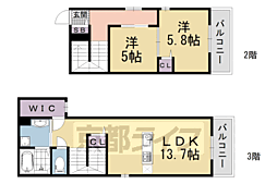 コエーダコート大宮 2LDKの間取図画像
