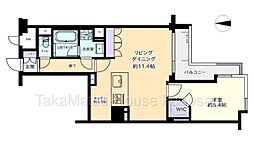 トゥールロワイヤル神宮前 1LDKの間取図画像