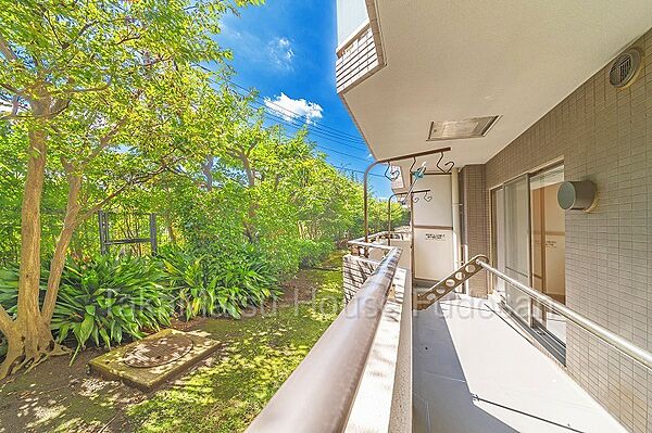マンション敷地内の植栽が映える眺望