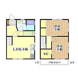 コーポ古山 2階2LDKの間取り
