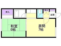 コーポL 1LDKの間取図画像