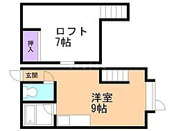 トア・アルディN31 ワンルームの間取図画像