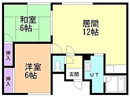 ハイツ37B 2LDKの間取図画像