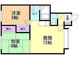 コーポ50 2LDKの間取図画像