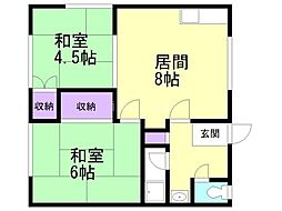 コーポあおば 2DKの間取図画像