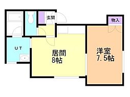 コーポ田村 1LDKの間取図画像