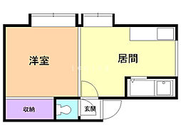 ピュアパレス 1LDKの間取図画像