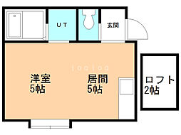 ウェルフェアー15 3階1DKの間取り