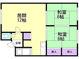 コーポあじさい 2LDKの間取図画像