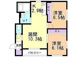 間取図画像 2LDK