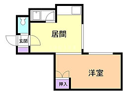 サニープレイス北21A 1DKの間取図画像