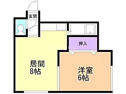 プラザイン396 1LDKの間取図画像