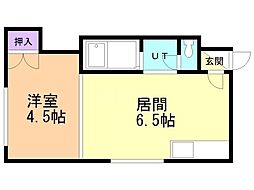 アーバンコート元町8 1DKの間取図画像