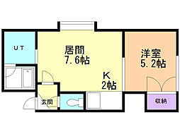 SPハイム 1DKの間取図画像