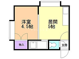 メゾン東豊 1DKの間取図画像