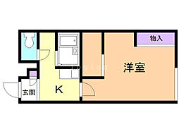 レオパレス篠路7条壱番館 1Kの間取図画像