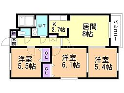 DOMUS33 3LDKの間取図画像