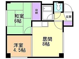 サンハイツ 2LDKの間取図画像