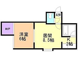 ブレス72 1LDKの間取図画像