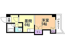 オリエントレジデンス 1DKの間取図画像