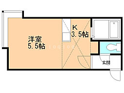 ノースタウン28条 ワンルームの間取図画像