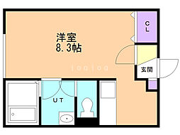 Vivo伏古 1Kの間取図画像