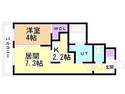 アルファスクエア北12東2 1LDKの間取図画像