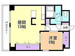 グリーンコート 1LDKの間取図画像