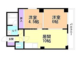 サントアリオ・デ元町 2LDKの間取図画像