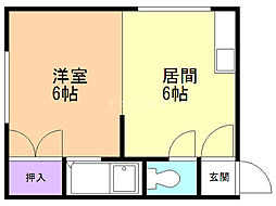 スタジオ30 1DKの間取図画像