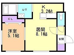 グランメールNJ.1 1LDKの間取図画像