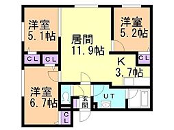 BRIGHTGARDEN209 3LDKの間取図画像