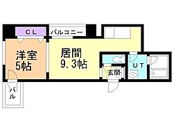 ラクラス札幌北7条 1LDKの間取図画像