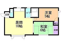 パルコート159 2LDKの間取図画像