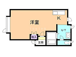アーバンポイム46・17A 1Kの間取図画像