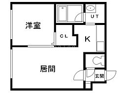 サンテモンターニュ 1LDKの間取図画像
