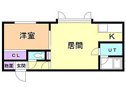 エムズ20 1LDKの間取図画像
