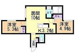 RadiceMotomachi 2LDKの間取図画像