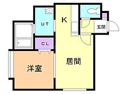 プレシャス新道東 1LDKの間取図画像