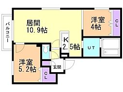 FOLIAGEPLACE 2LDKの間取図画像