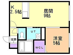 ポラリス元町 1LDKの間取図画像