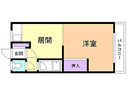 コーポえいわ 1DKの間取図画像