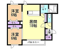 ウィスタリアード 2LDKの間取図画像