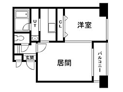 メープル元町 1LDKの間取図画像