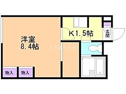 レオパレススカイミュー 1Kの間取図画像