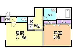 アルカディア2 1LDKの間取図画像