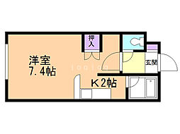 プラスパークN11 1Kの間取図画像